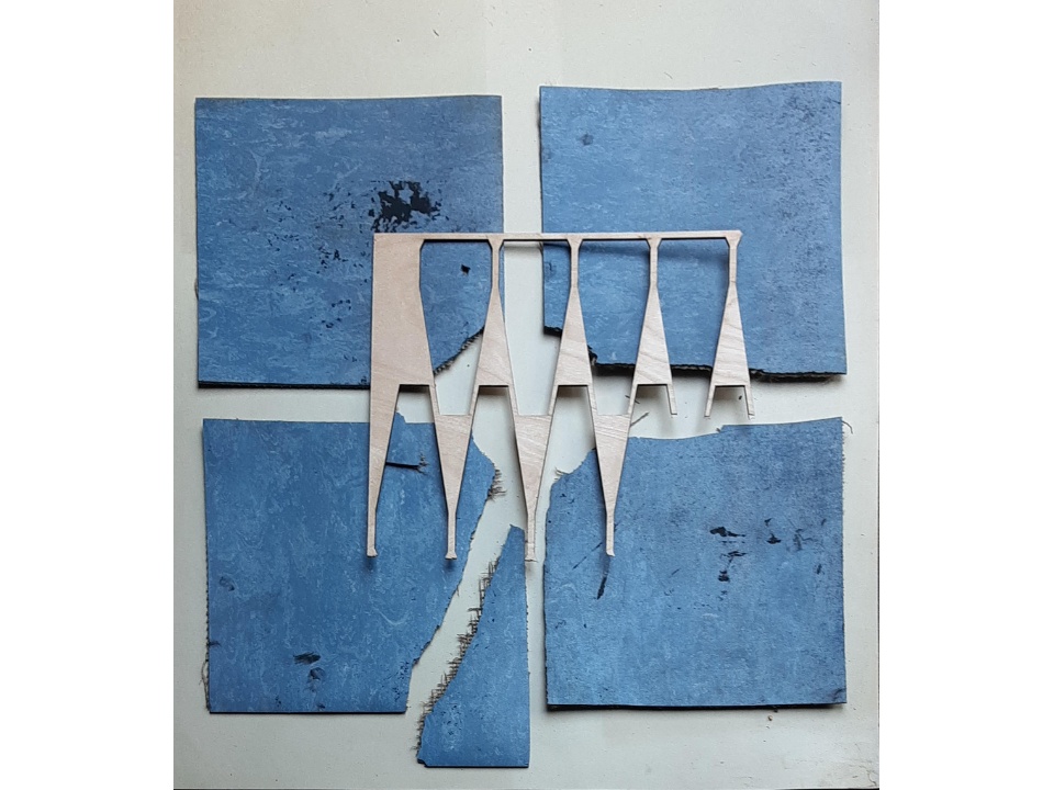 Viergeteilt 2026 Materialcollage K Dammers